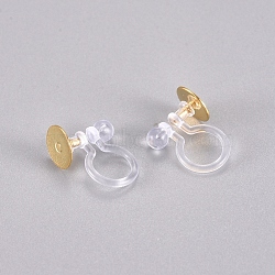 304 Stainless Steel and Plastic Clip-on Earring Findings, Golden, 9x12x6mm(STAS-G225-29G)