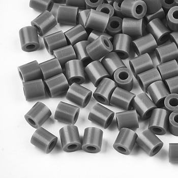 1 Box 5mm Melty Beads PE DIY Fuse Beads Refills for Kids, Tube, Dark Gray, 5x5mm, Hole: 3mm, about 500pcs/box