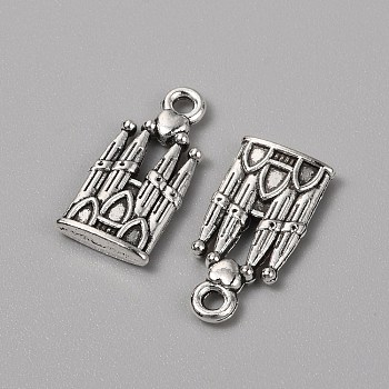 Tibetan Style Alloy Pendants, Notre Dame de Paris Charms, Antique Silver, 19x9x2.5mm, Hole: 1.6mm, 445pcs/bag