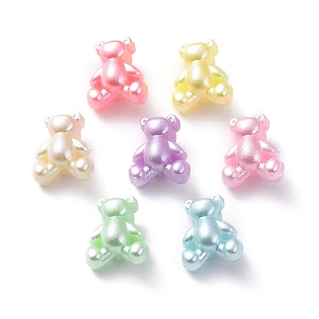 Opaque Acrylic Beads, Bear, Mixed Color, 13.5x11.5x8mm, Hole: 2.5mm, about 1315pcs/500g