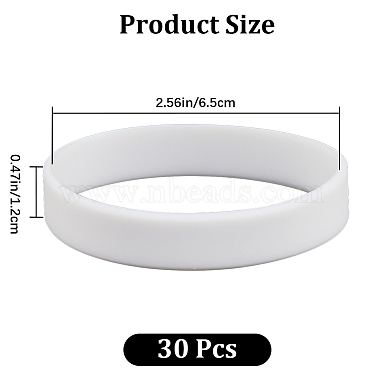 Flat Plain Silicone Cord Bracelet for Men Women(BJEW-WH0016-32C)-2