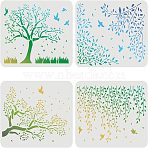 PET Hollow out Drawing Painting Stencils Sets for Kids Teen Boys Girls, for DIY Scrapbooking, School Projects, Leaf Pattern, 29.7x21cm, 4 sheets/set(DIY-WH0172-454)