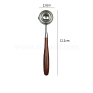 Stainless Steel Wax Sealing Stamp Melting Spoon, with Wooden Handle, for Wax Seal Stamp Melting Spoon Wedding Invitations Making, Stainless Steel Color, 122x28mm(PW-WG40451-01)