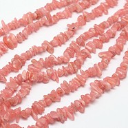Chips Natural Rhodochrosite Beads Strands, 3~8x3~12x3~5mm, Hole: 1mm, about 16 inch(X-G-N0164-22)