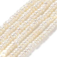 Natural Cultured Freshwater Pearl Beads Strands, Rondelle, Grade 4A+, Beige, 2.8~3.2x1.5~2.5mm, Hole: 0.6mm, about 175~178pcs/strand, 14.25~14.37 inch(36.2~36.5cm)(PEAR-J007-32)