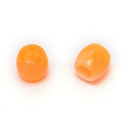 Resin Large Hole Beads, Barrel, Orange, 11.5x11mm, Hole: 6mm, about 49pcs/32g(RESI-TAC0001-95C)