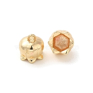 Brass Charms, Long-Lasting Plated, Flower, Real 14K Gold Filled, 9x8mm, Hole: 1.2mm(KK-Z040-02C)