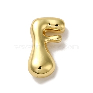 Rack Plating Brass Beads, Cadmium Free & Lead Free, Long-Lasting Plated, Real 18K Gold Plated, Letter F, 23x15x7mm, Hole: 2mm(KK-R158-17F-G)
