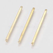 Brass Links, Bar, Golden, 40x2x2mm, Hole: 1mm(X-IFIN-F144-27G)