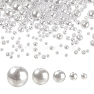 1700Pcs ABS Plastic Imitation Pearl Beads, Round, White, 1700pcs/set(KY-LS0001-19)