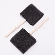 Spong Brush, with Wooden Handle, Foam Brush for Painting, Graffiti Tool, Black, 170x70x13mm(TOOL-WH0018-48D)