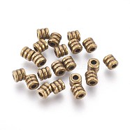 Tibetan Style Bead Spacers, Antique Bronze Color, Zinc Alloy Beads, Lead Free & Cadmium Free, Column, 4x4mm, Hole: 2mm(MLF0334Y)