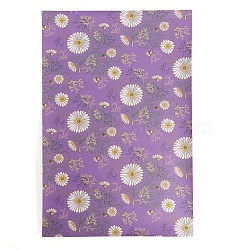 Daisy Flower Printed PVC Leather Fabric Sheets, for Earrings Making Craft and Hair Accessories Making, Medium Orchid, 30x20x0.07cm(DIY-WH0158-61B-11)