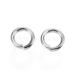 304 Stainless Steel Jump Rings, Open Jump Rings, Stainless Steel Color, 8x1.5mm, Inner Diameter: 5mm(STAS-E147-35P)