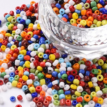 Glass Seed Beads, Opaque Colours Seed, Small Craft Beads for DIY Jewelry Making, Round, Mixed Color, 2mm, Hole:1mm, about 2000pcs/30g
