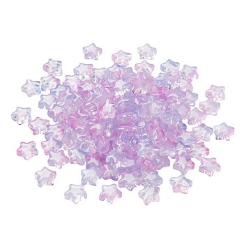 Transparent Glass Beads, Star, Violet, 8x8.5x4mm, Hole: 1mm, 30pcs/bag