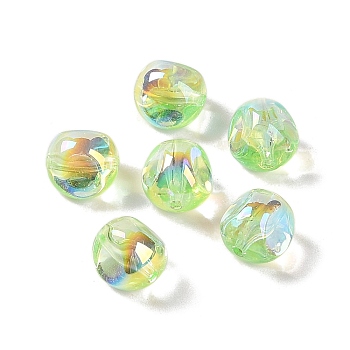 Acrylic Beads, Imitation Baroque Pearl Style, Nuggest, Pale Green, 10x9.5x9mm, Hole: 1.3mm