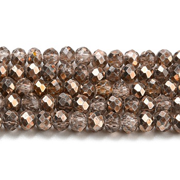 Faceted Rondelle Transparent Painted Glass Beads Strands, Tan, 3x2.5mm, Hole: 0.5mm, about 148pcs/strand, 14.9 inch