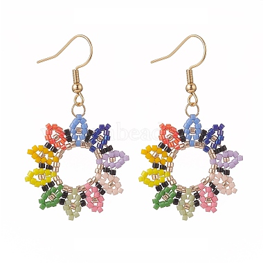 Colorful Flower Glass Earrings