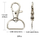 20Pcs Iron Swivel D Rings Lobster Claw Clasps(IFIN-FS0001-22)-5