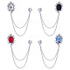 4Pcs 4 Colors Glass Oval Hanging Chain Brooches(JEWB-GF0001-37)-1
