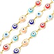 304 Stainless Steel & Evil Eye Glass Beads Link Chain(CHS-D034-01G)-1
