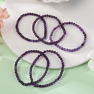 Natural Amethyst Round Bead Stretch Bracelets, 2-1/8 inch(5.45cm)(X-BJEW-L594-B08)