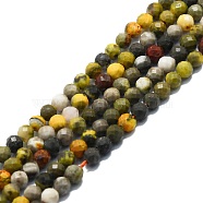 Natural Bumblebee Jasper Beads Strands, Faceted, Round, 3mm, Hole: 0.7mm, about 132pcs/strand, 15.16''~15.55''(38.5~39.5cm)(G-P457-A02-30)