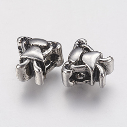 Ion Plating(IP) 304 Stainless Steel European Beads, Girl, Large Hole Beads, Antique Silver, 12x13x9mm, Hole: 4mm(STAS-J022-005AS)