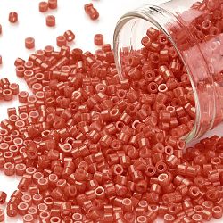 Cylinder Seed Beads, Opaque Colours Luster, Uniform Size, FireBrick, 2x1.5mm, Hole: 0.8mm, about 888pcs/10g(X-SEED-H001-H08)