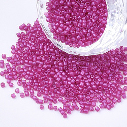 Baking Paint Cylinder Seed Beads, Uniform Size, Camellia, 1.5~2x1~2mm, Hole: 0.8mm, about 4000pcs/bag, about 50g/bag(SEED-Q036-02A-D12)