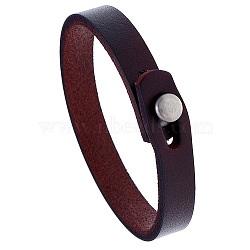 1Pc Punk Retro Ethnic Style Handmade Leather Bracelet Couple Literary Hand Strap Men, Coconut Brown, 8-5/8 inch(22cm), 10mm Wide(BJEW-CL0001-02A)