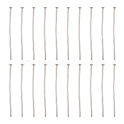 Iron Flat Head Pins, Cadmium Free & Lead Free, Platinum, 20 Gauge, 35x0.75~0.8mm, Head: 2mm(IFIN-FS0001-30C)