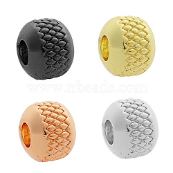 Brass Beads, Tyre, Mixed Color, 8x6.5mm, Hole: 3.5mm, 4pcs/bag(KK-T030-LA853X4)