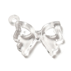 Transparent Acrylic Pendants, Bowknot Charms, Clear, 22.5x28x4mm, Hole: 2mm, about 431pcs/500g(TACR-G048-41)