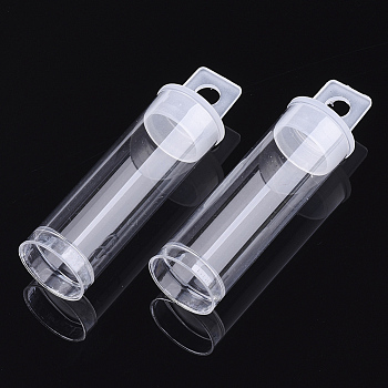 Plastic Bead Containers, Bottle, For Seed Beads Storage, Clear, 68x19mm, Hole: 6mm, Capacity: 10ml(0.34 fl. oz)