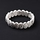 Bracelet extensible perlé ovale en howlite naturelle(G-E010-01Z)-1