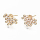 Brass Micro Pave Clear Cubic Zirconia Earring Findings(KK-S356-129G-NF)-1