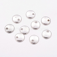 Alloy Pendants, Stamping Blank Tags, Cadmium Free & Nickel Free & Lead Free, Flat Round, Silver Color Plated, 8x1.5mm(PALLOY-A19904-S-FF)