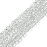 Glass Bead Strands, with Glitter Powder, Round, Gray, 6x5.5mm, Hole: 1mm, about 142pcs/strand, 29.92''(76cm)(GLAA-K068-01A-13)