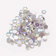 Glass Flat Back Rhinestone, Grade A, Back Plated, Faceted, Half Round, Crystal AB, 2.7~2.8mm, about 1440pcs/bag(RGLA-C002-SS10-100)