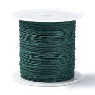 Nylon Chinese Knot Cord, Nylon Jewelry Cord for Jewelry Making, Dark Green, 0.4mm, about 28~30m/roll(NWIR-C003-02R)