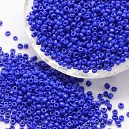 6/0 Glass Seed Beads, Grade A, Round, Opaque Colours, Blue, 3.6~4.0mm, Hole: 1.2mm, about 500pcs/50g(X-SEED-J014-F6-48)
