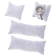 4Pcs 2 Styles Lint Cloth Bracelet Pillow Display, Watch Cushion Display Holder, Mixed Shapes, Light Grey, 7.9~20.5x7.2~8.25x4.7~5.7cm, 2pcs/style(AJEW-NB0004-05)