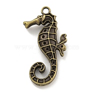 Tibetan Style Alloy Pendants, Sea Horse, Cadmium Free & Lead Free, Antique Bronze, 47x25x8.5mm, Hole: 3mm(FIND-C052-22AB)