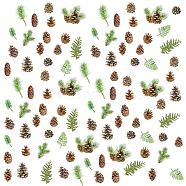 PVC Wall Stickers, Wall Decoration, Leaf Pattern, 390x900mm, 2 sheets/set(DIY-WH0228-742)
