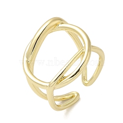Brass Open Cuff Rings, Knot Ring for Women, Real 18K Gold Plated, US Size 6 1/2(16.9mm), 4~20mm(RJEW-Q778-47G)