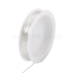 Copper Wire, Round, for Jewelry Making, Silver, 21 Gauge, 0.7mm, about 42.65 Feet(13m)/Roll(CWIR-TAC0002-01E-S)