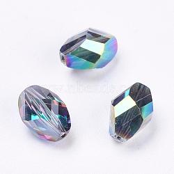 Imitation Austrian Crystal Beads, Grade AAA, Faceted, Oval, Colorful, 6x8mm, Hole: 0.7~0.9mm(SWAR-F077-9x6mm-31)