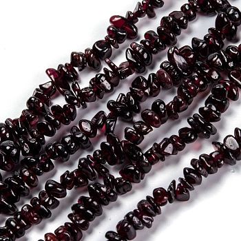 Natural Garnet Beads Strands, Grade AB+, Chip, 3~16x3~8mm, Hole: 0.7mm, 32.28''(82cm)